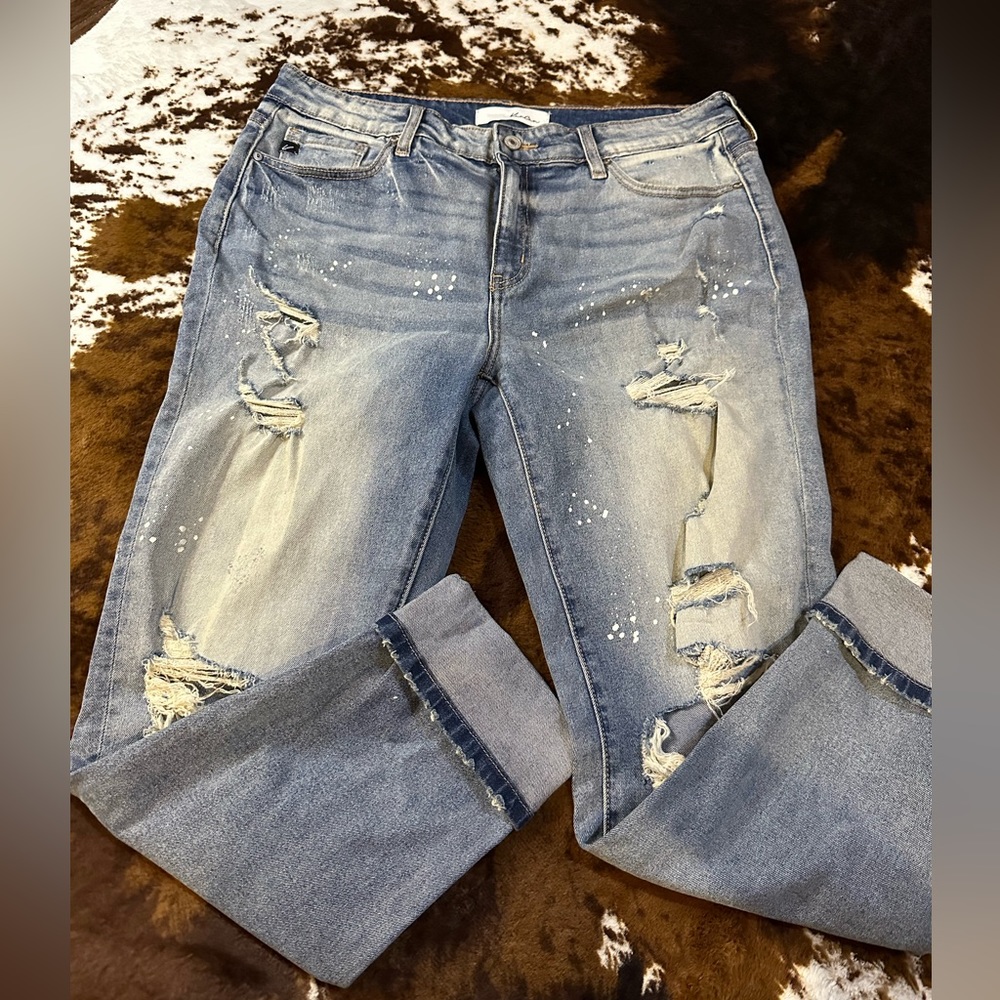 KanKan paint splatter jeans